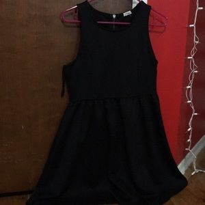 Garage fit and flare black dress